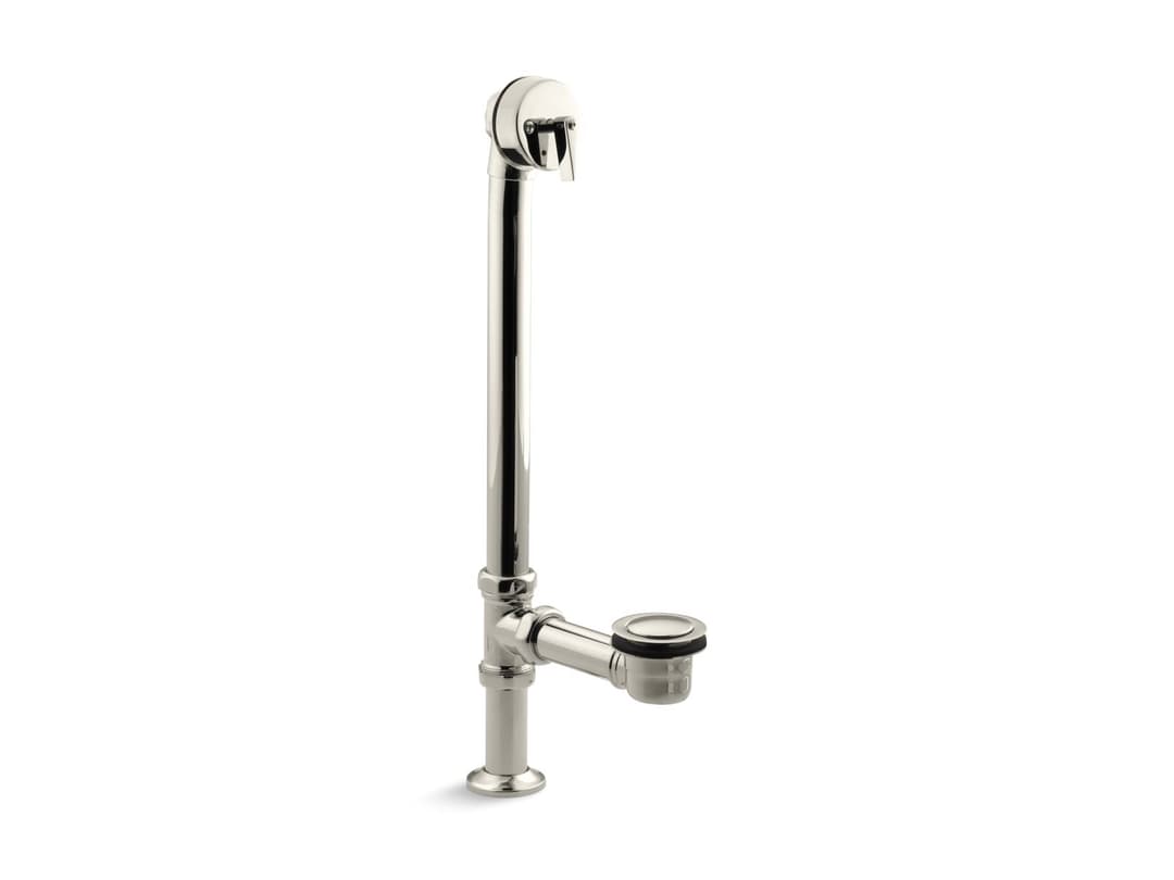 Kohler Artifacts 1-1/2'' pop-up bath drain for above- and through-the-floor freestanding bath installations - Vibrant Polished Nickel by Kohler