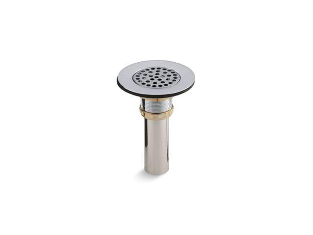 Kohler Brass sink drain and strainer with tailpiece for 3-1/2'' to 4'' outlet - Polished Chrome