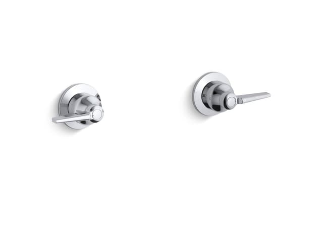 Kohler Triton Wall-mount valve trim with lever handles, requires valve - Polished Chrome
