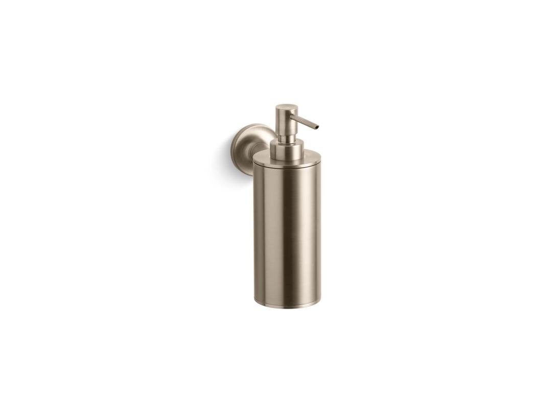 Kohler Purist Wall-mount soap/lotion dispenser - Vibrant Brushed Bronze by Kohler