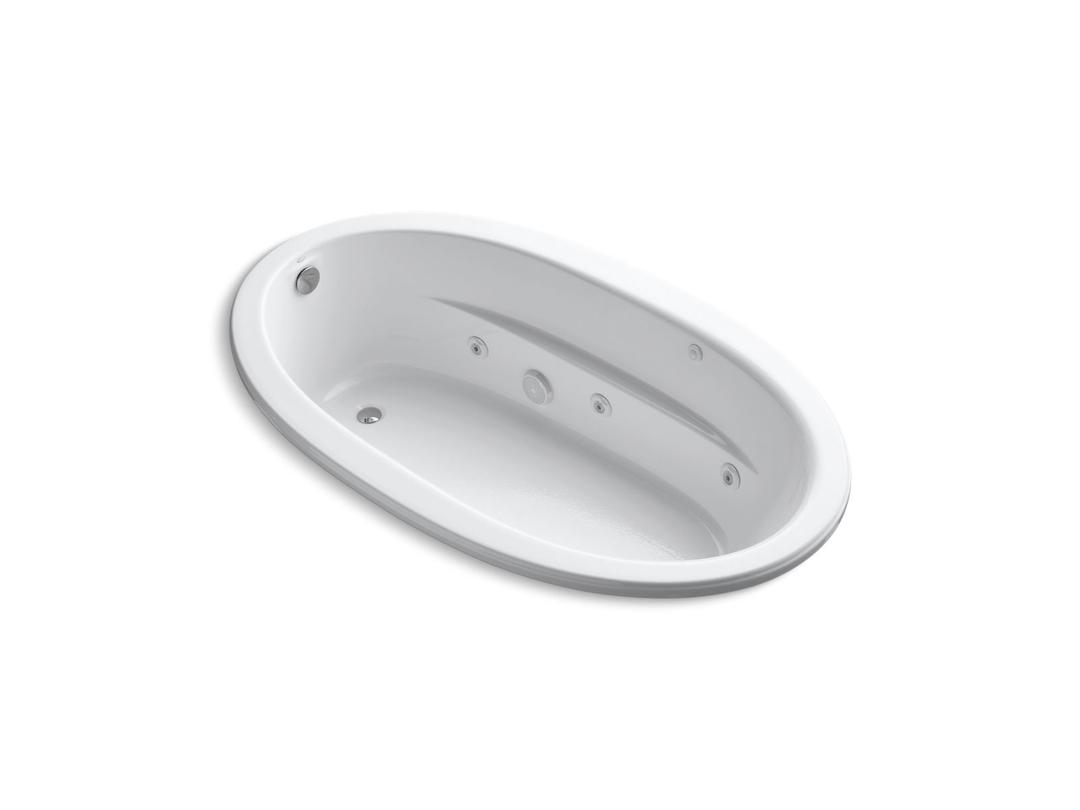 Kohler Sunward 72'' x 42'' drop in whirlpool bath - White by Kohler