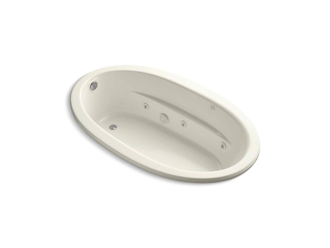 Kohler Sunward 72'' x 42'' drop in whirlpool bath - Biscuit by Kohler