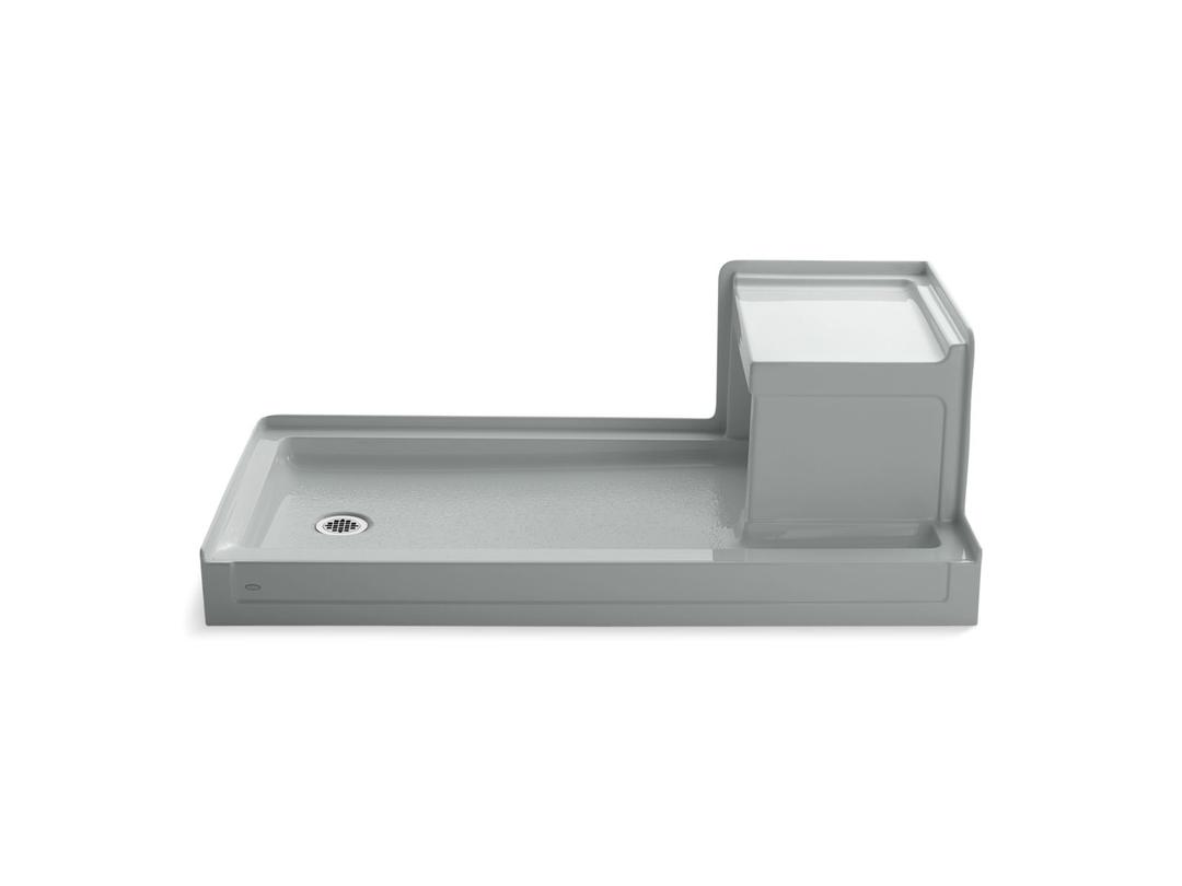 Kohler Tresham 60'' x 32'' alcove shower base, left drain - Ice Grey by Kohler