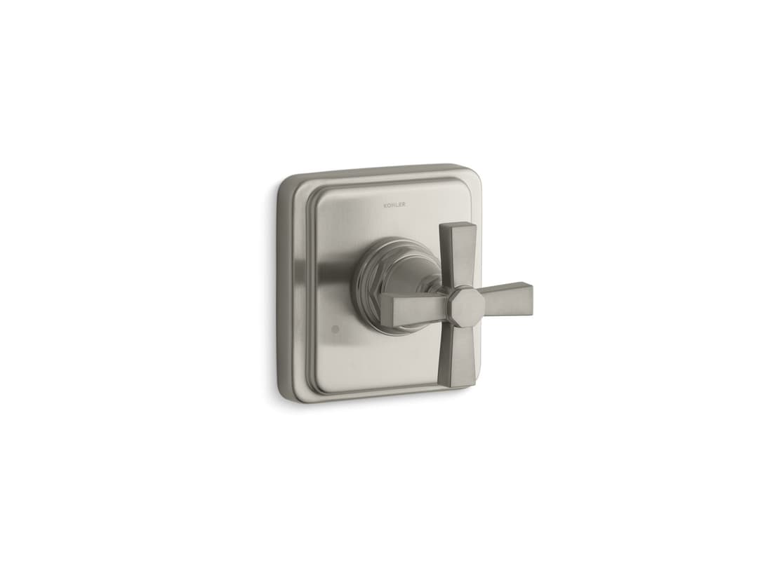 Kohler Pinstripe Pure MasterShower transfer valve trim cross handle - Vibrant Brushed Nickel by Kohler