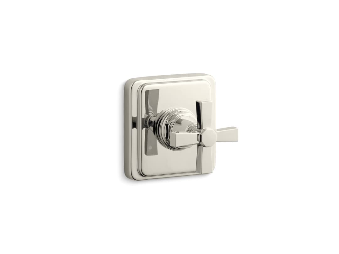 Kohler Pinstripe Pure MasterShower transfer valve trim cross handle - Vibrant Polished Nickel by Kohler