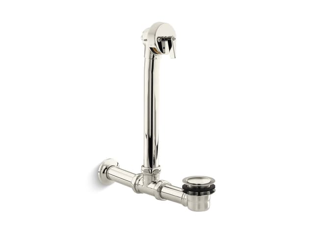 Kohler Iron Works Exposed bath drain for above-the-floor installation - Vibrant Polished Nickel