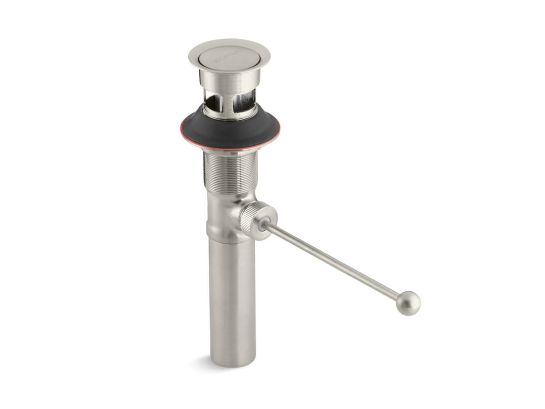 Kohler Premier pop-up drain, exposed, with overflow - Vibrant Brushed Nickel by Kohler