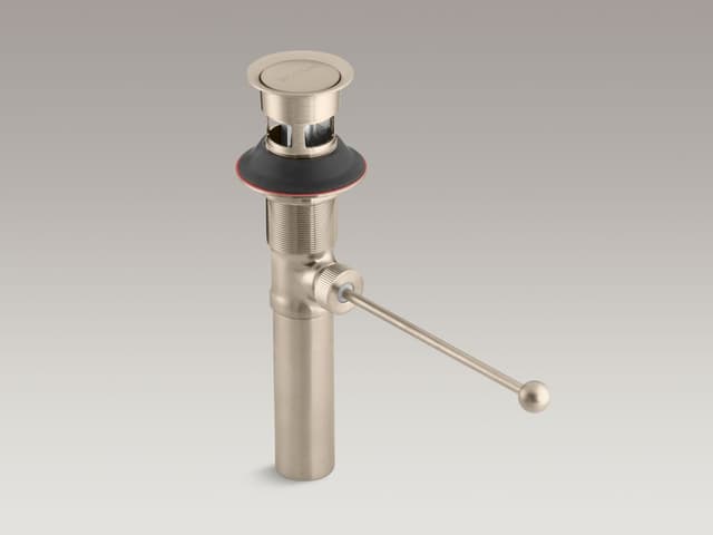 Kohler Premier pop-up drain, exposed, with overflow - Vibrant Brushed Bronze