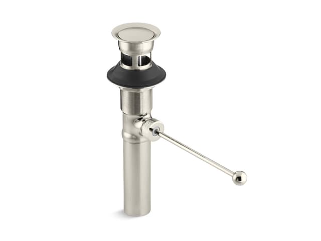 Kohler Premier pop-up drain, exposed, with overflow - Vibrant Polished Nickel