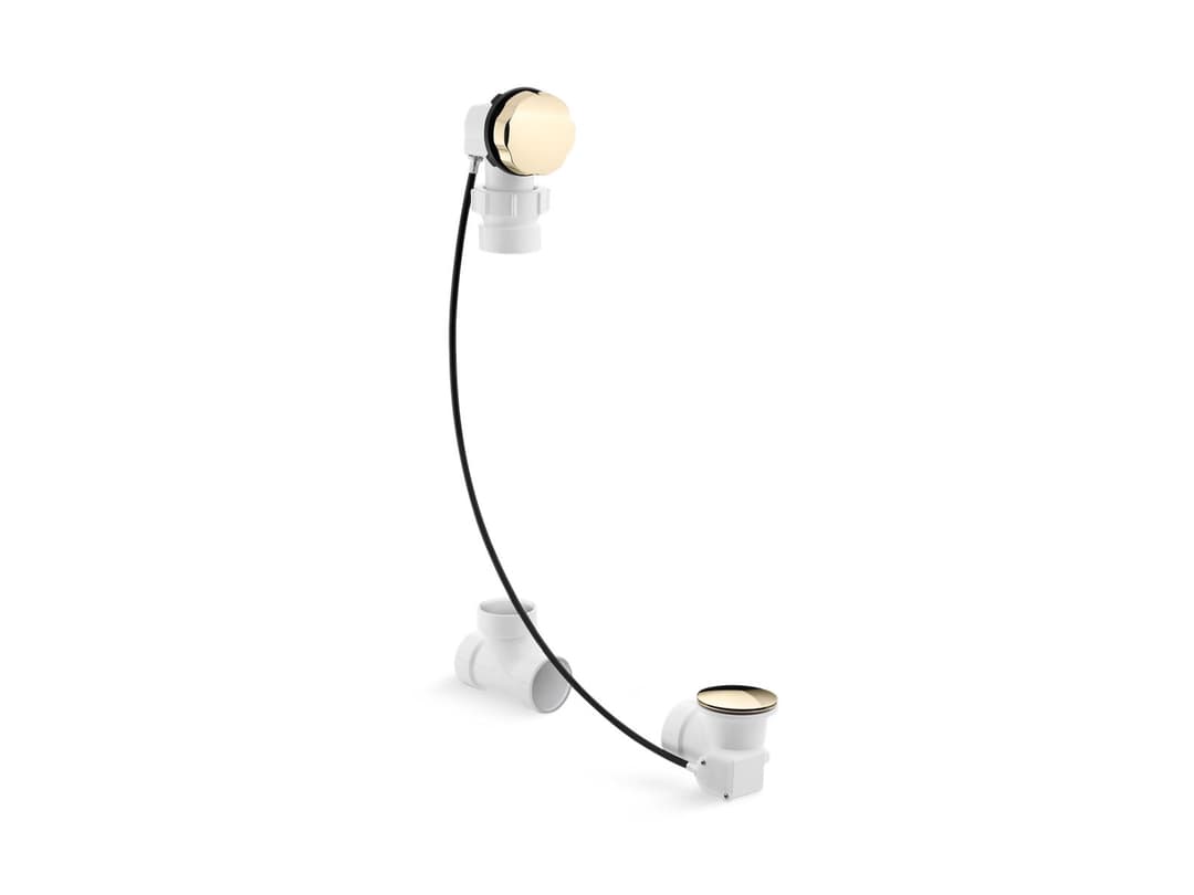 Kohler Clearflo Cable bath drain, less PVC tubing - Vibrant French Gold by Kohler