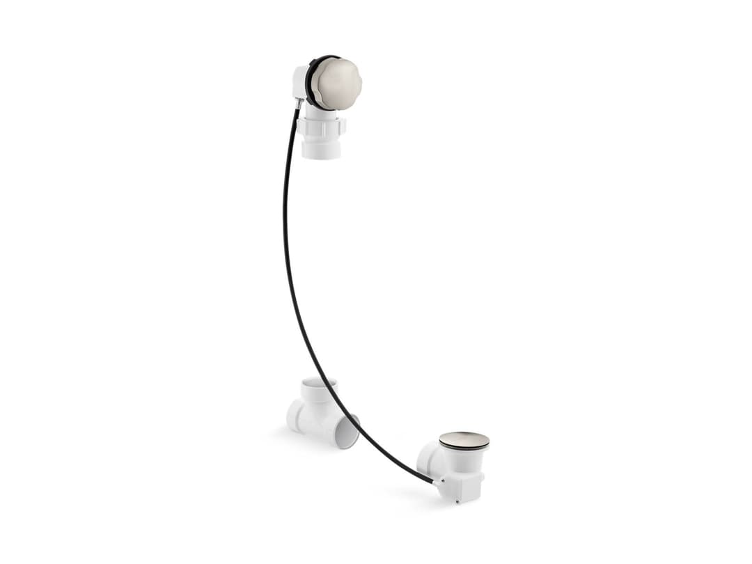Kohler Clearflo Cable bath drain, less PVC tubing - Vibrant Brushed Nickel by Kohler