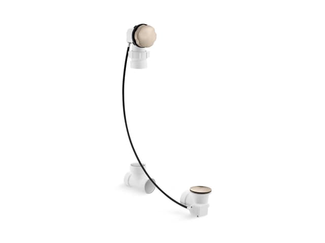 Kohler Clearflo Cable bath drain, less PVC tubing - Vibrant Brushed Bronze