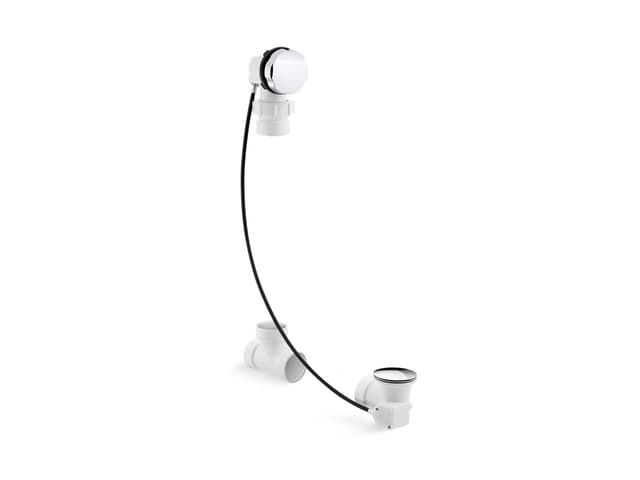 Kohler Clearflo Cable bath drain, less PVC tubing - Polished Chrome