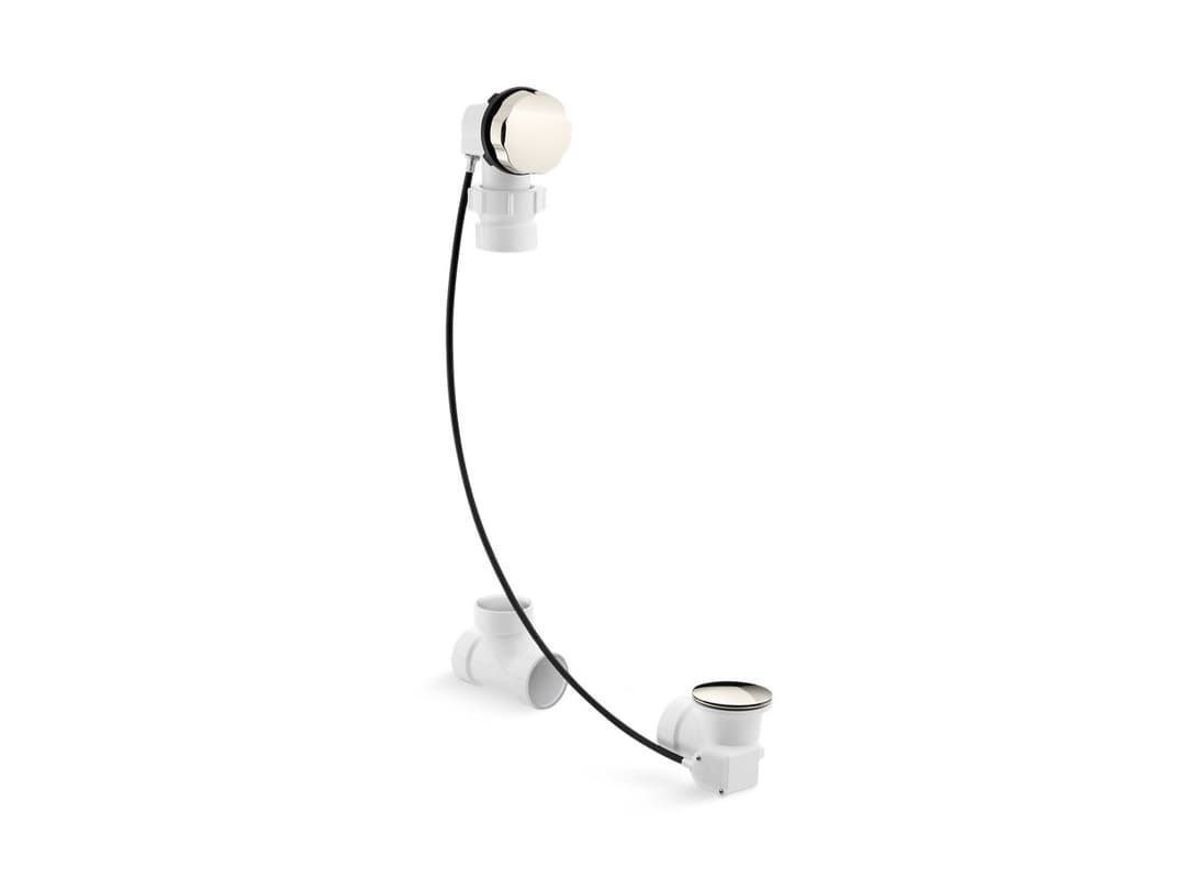 Kohler Clearflo Cable bath drain, less PVC tubing - Vibrant Polished Nickel by Kohler