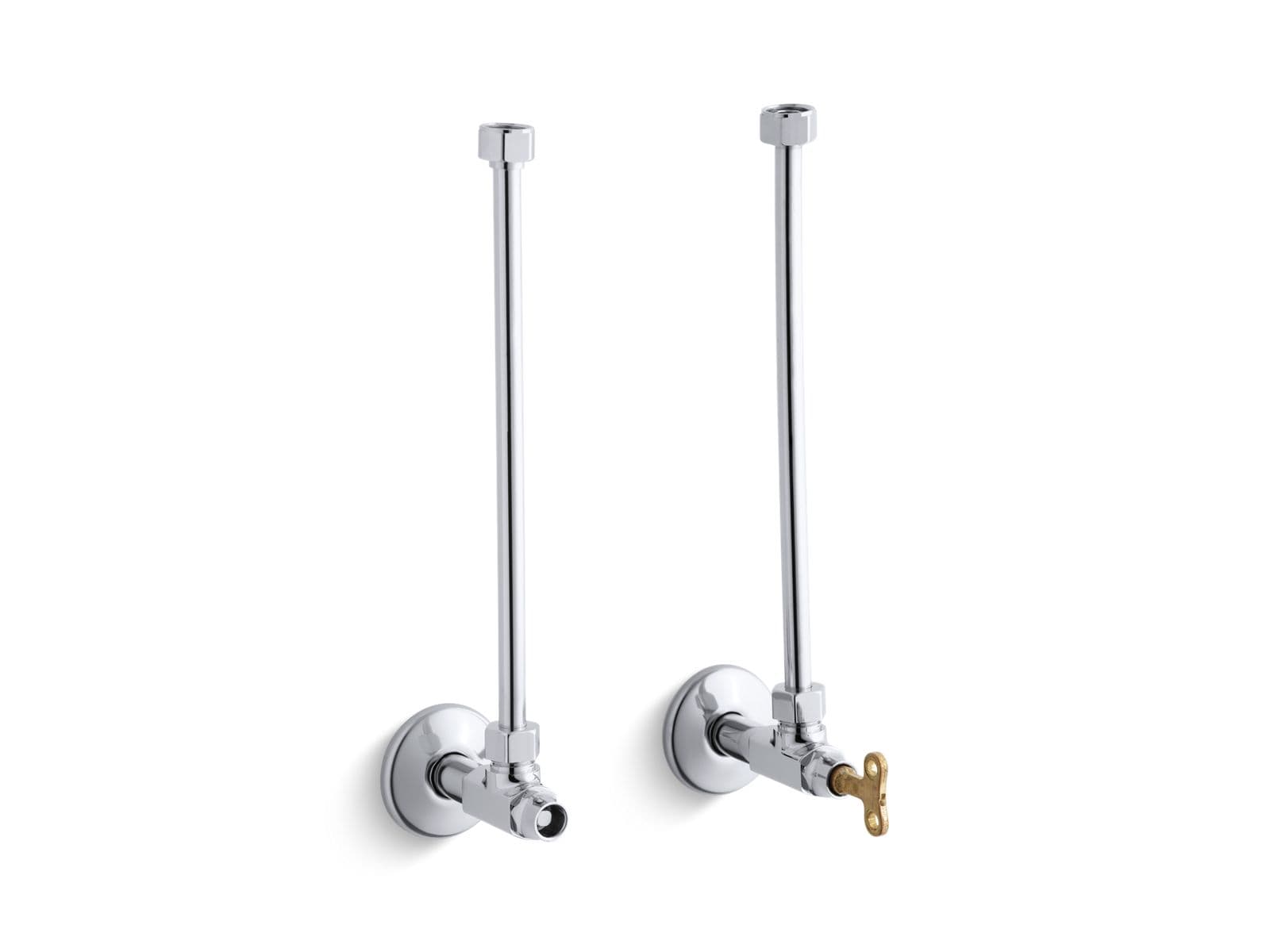 Kohler Pair 1/2'' NPT angle supplies with loose-key stop and annealed vertical tube - Polished Chrome by Kohler