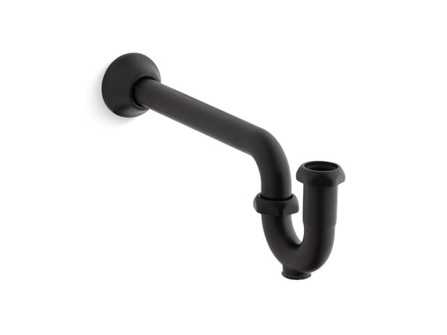 Kohler Adjustable P-trap with long tubing outlet, 1-1/4'' x 1-1/4'' - Matte Black