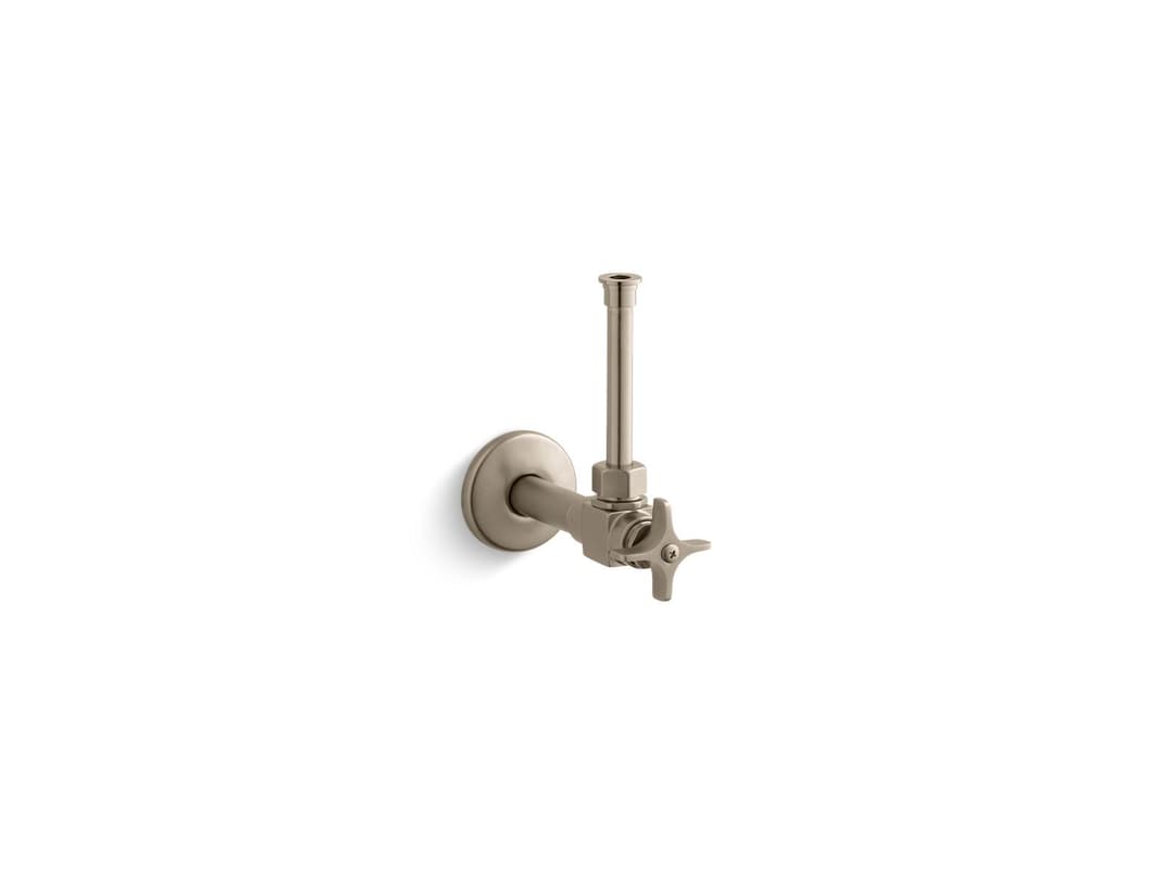 Kohler 1/2'' angle supply with stop, cross handle and rigid vertical tube - Vibrant Brushed Bronze by Kohler