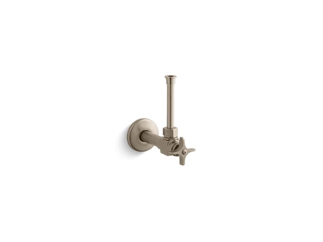 Kohler 1/2'' angle supply with stop, cross handle and rigid vertical tube - Vibrant Brushed Bronze