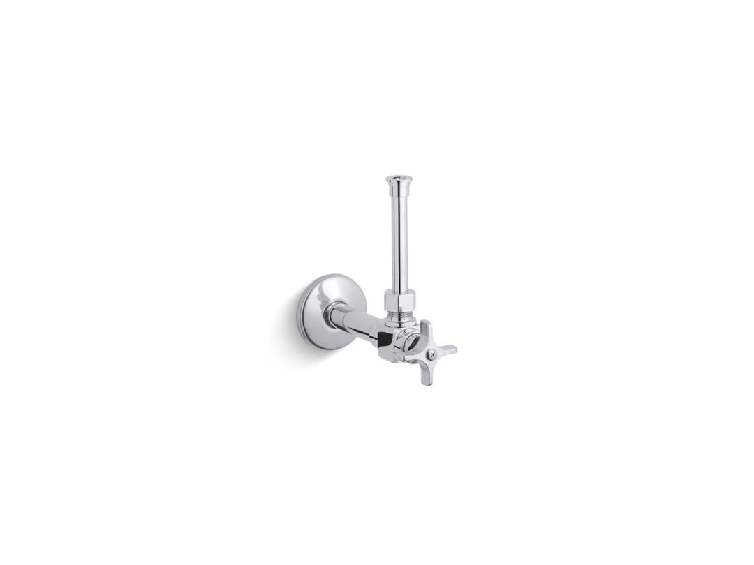 Kohler 1/2'' angle supply with stop, cross handle and rigid vertical tube - Polished Chrome by Kohler