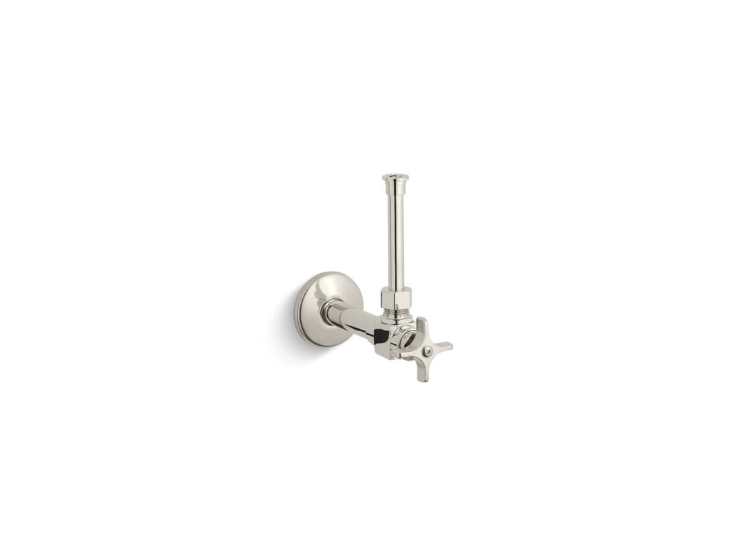 Kohler 1/2'' angle supply with stop, cross handle and rigid vertical tube - Vibrant Polished Nickel by Kohler