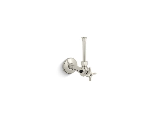 Kohler 1/2'' angle supply with stop, cross handle and rigid vertical tube - Vibrant Polished Nickel