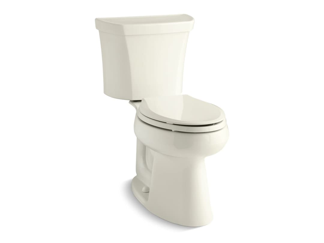 Kohler Highline Two-piece elongated toilet, 1.0 gpf - Biscuit by Kohler