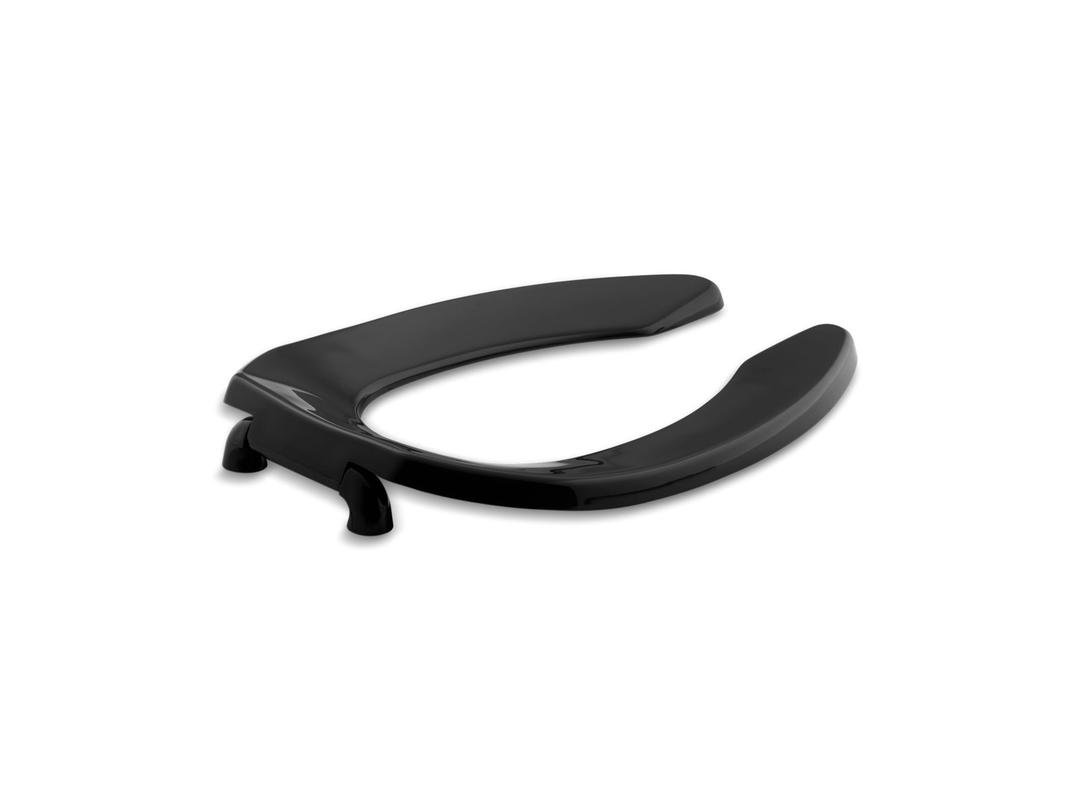 Kohler LustraE Elongated toilet seat with check hinge, in Black Black by Kohler