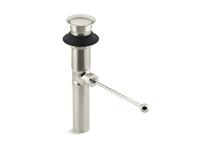 Kohler Premier pop-up drain, exposed, without overflow - Vibrant Polished Nickel