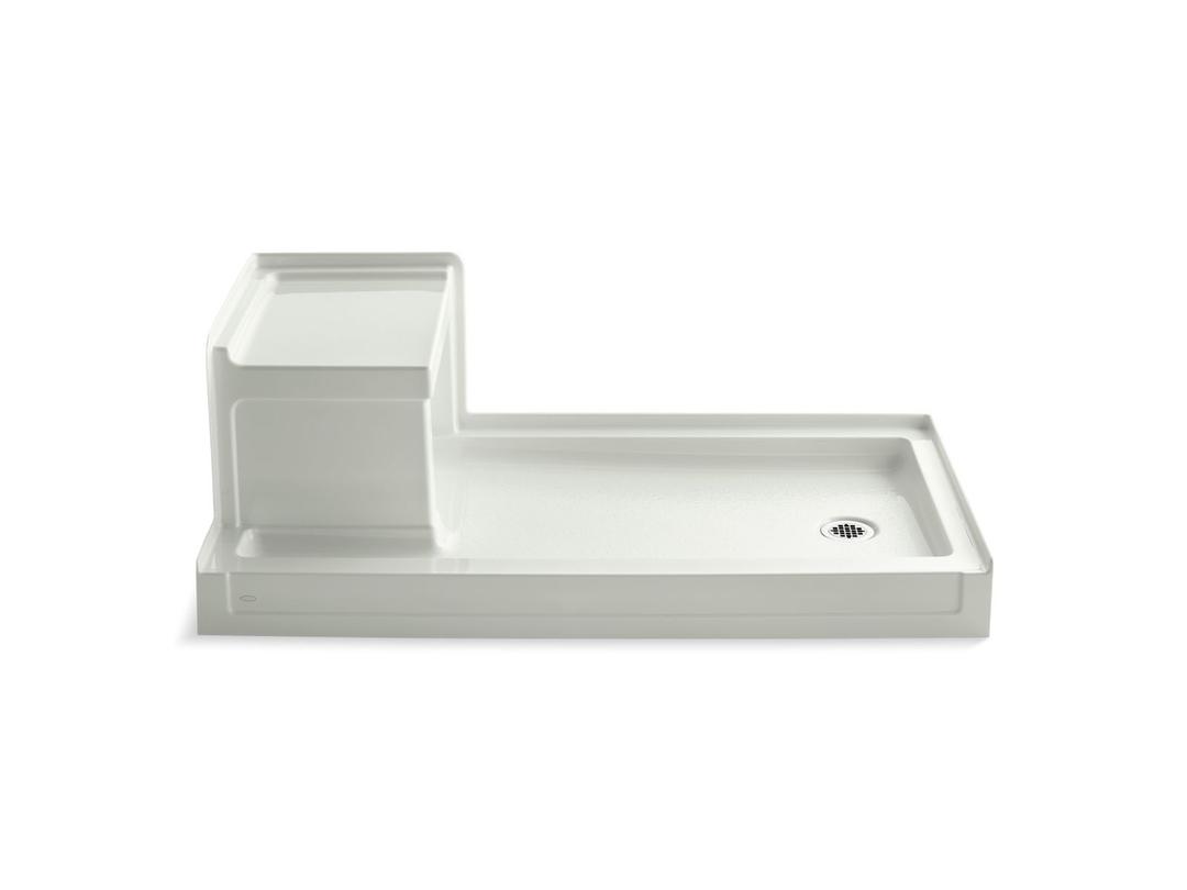 Kohler Tresham 60'' x 32'' alcove shower base, right drain - Dune by Kohler