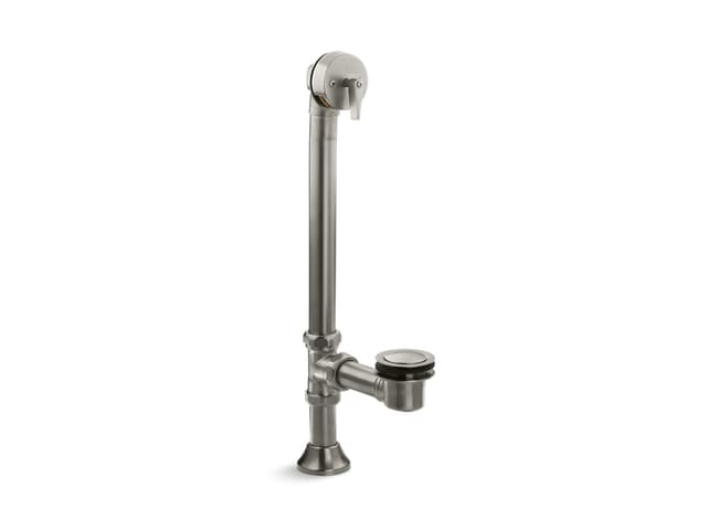 Kohler Iron Works Decorative 1-1/2'' adjustable pop-up bath drain for 5' whirlpool with tailpiece - Vibrant Brushed Nickel