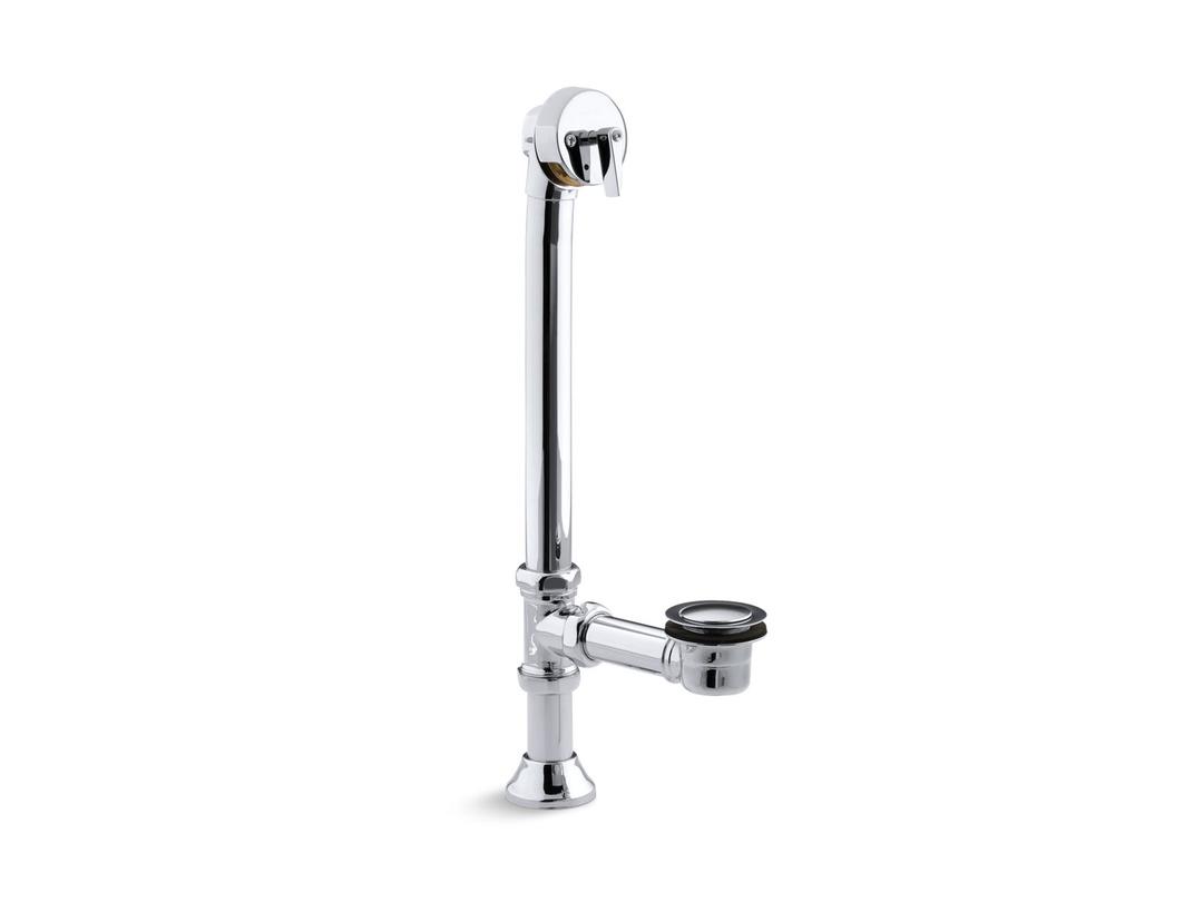 Iron Works Decorative 1-1/2'' adjustable pop-up bath drain for 5' whirlpool with tailpiece - Polished Chrome by Kohler