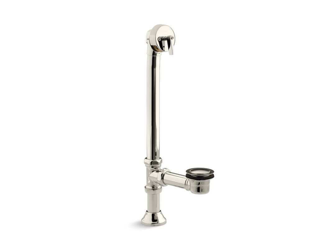 Kohler Iron Works Decorative 1-1/2'' adjustable pop-up bath drain for 5' whirlpool with tailpiece - Vibrant Polished Nickel by Kohler