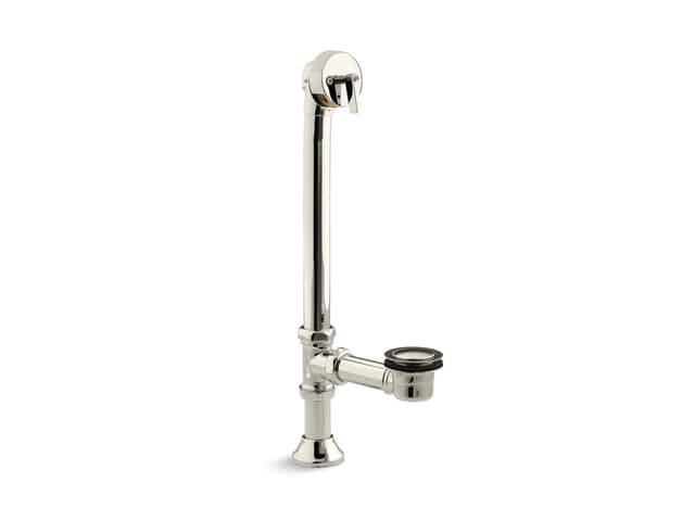 Kohler Iron Works Decorative 1-1/2'' adjustable pop-up bath drain for 5' whirlpool with tailpiece - Vibrant Polished Nickel