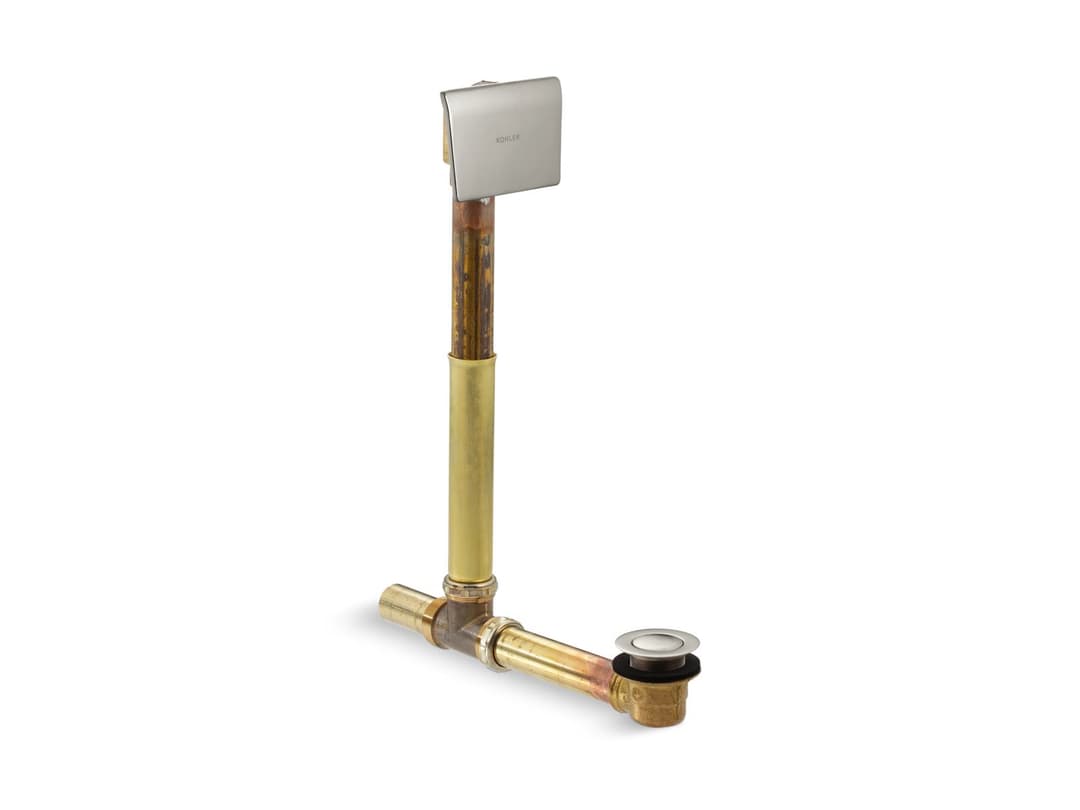 Kohler Tea-for-Two 1-1/2'' contoured pop-up drain and overflow for above- or through-the-floor installation - Vibrant Brushed Nickel by Kohler