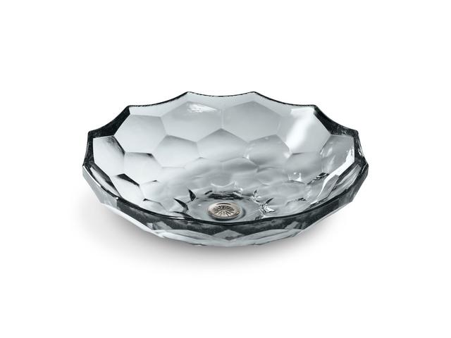 BrioletteE 17-1/2'' round vessel bathroom sink, no overflow - Translucent Doe