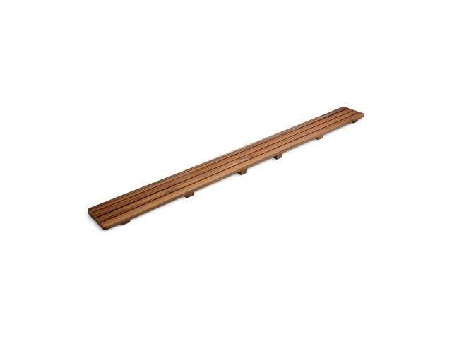 Groove Teak drain cover 60'' receptor