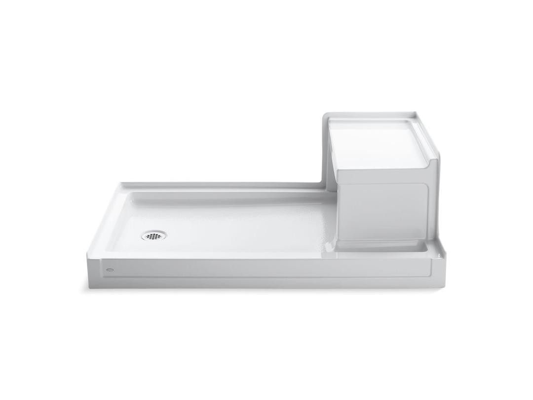 Kohler Tresham 60'' x 36'' alcove shower base, left drain - White by Kohler