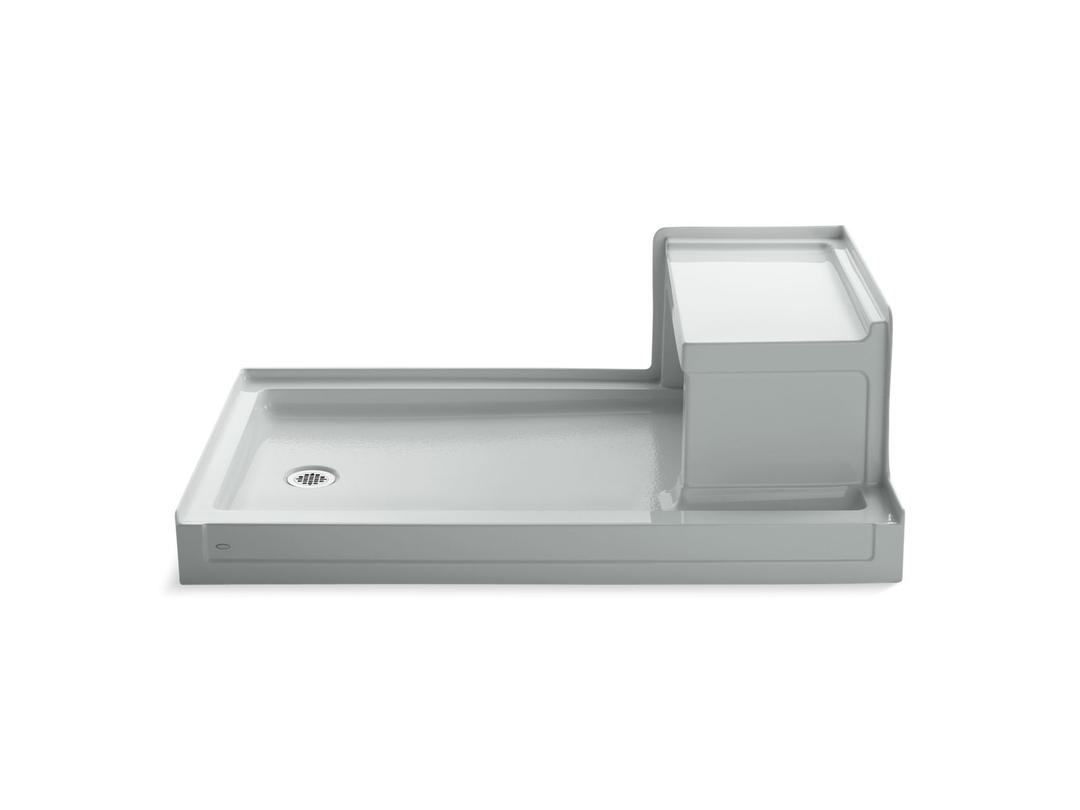 Kohler Tresham 60'' x 36'' alcove shower base, left drain - Ice Grey by Kohler