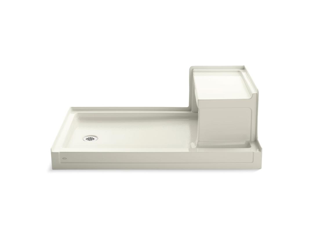 Kohler Tresham 60'' x 36'' alcove shower base, left drain - Biscuit by Kohler