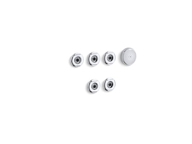 Kohler Flexjet Whirlpool trim kit with five jets - Polished Chrome