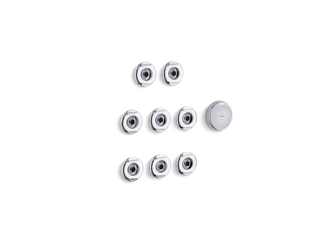 Kohler Flexjet Whirlpool trim kit with eight jets - Polished Chrome by Kohler