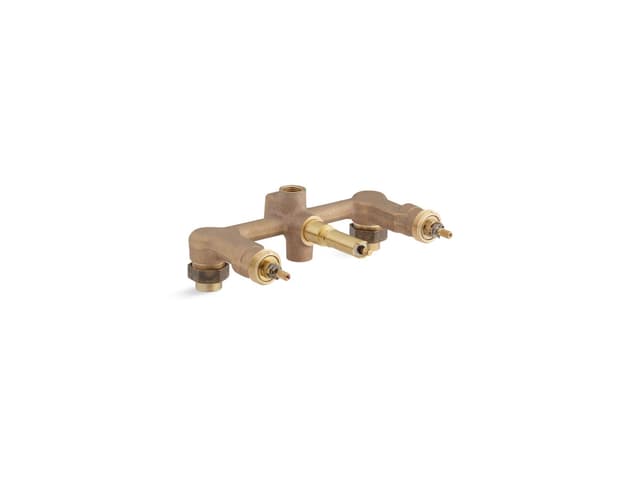 Kohler Widespread 1/2'' ceramic in-wall three-handle valve system with integral diverter and 8'' centers - Not Applicable