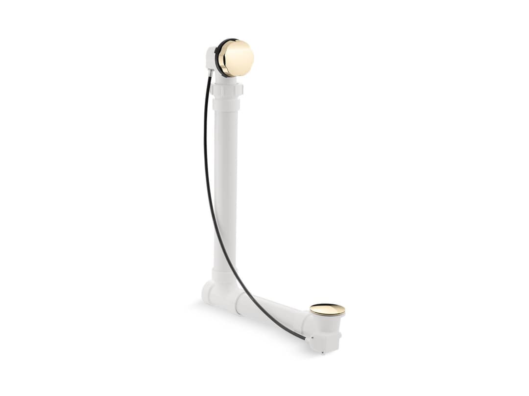 Kohler Clearflo Cable bath drain with PVC tubing - Vibrant French Gold by Kohler