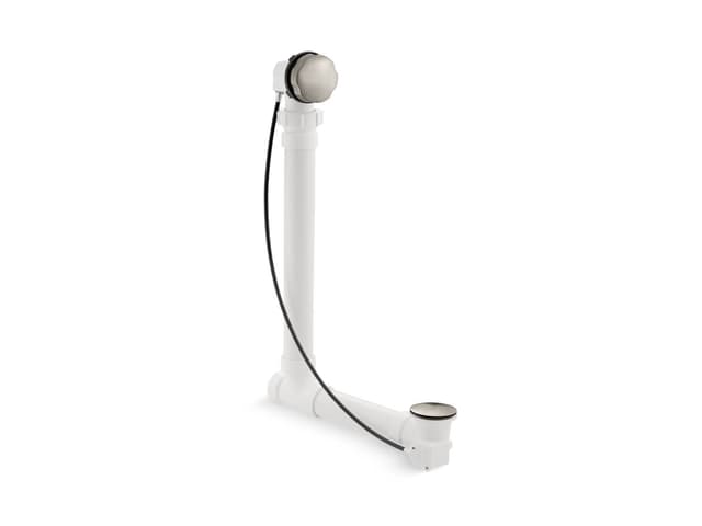 Kohler Clearflo Cable bath drain with PVC tubing - Vibrant Brushed Nickel