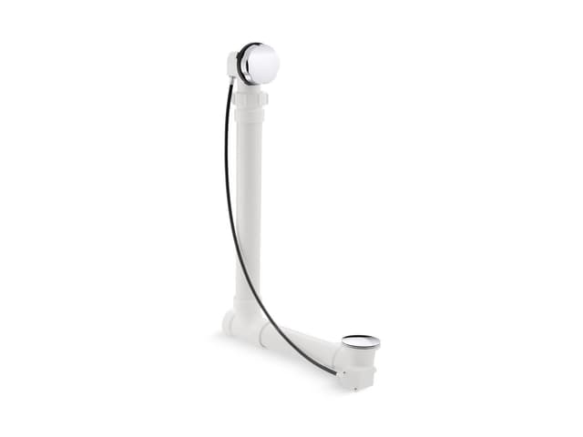 Kohler Clearflo Cable bath drain with PVC tubing - Polished Chrome