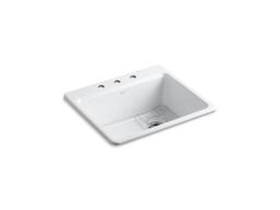 Kohler Riverby 25'' top-mount single-bowl kitchen sink - Sea Salt - image 2