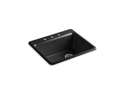 Kohler Riverby 25'' top-mount single-bowl kitchen sink - Black - image 1