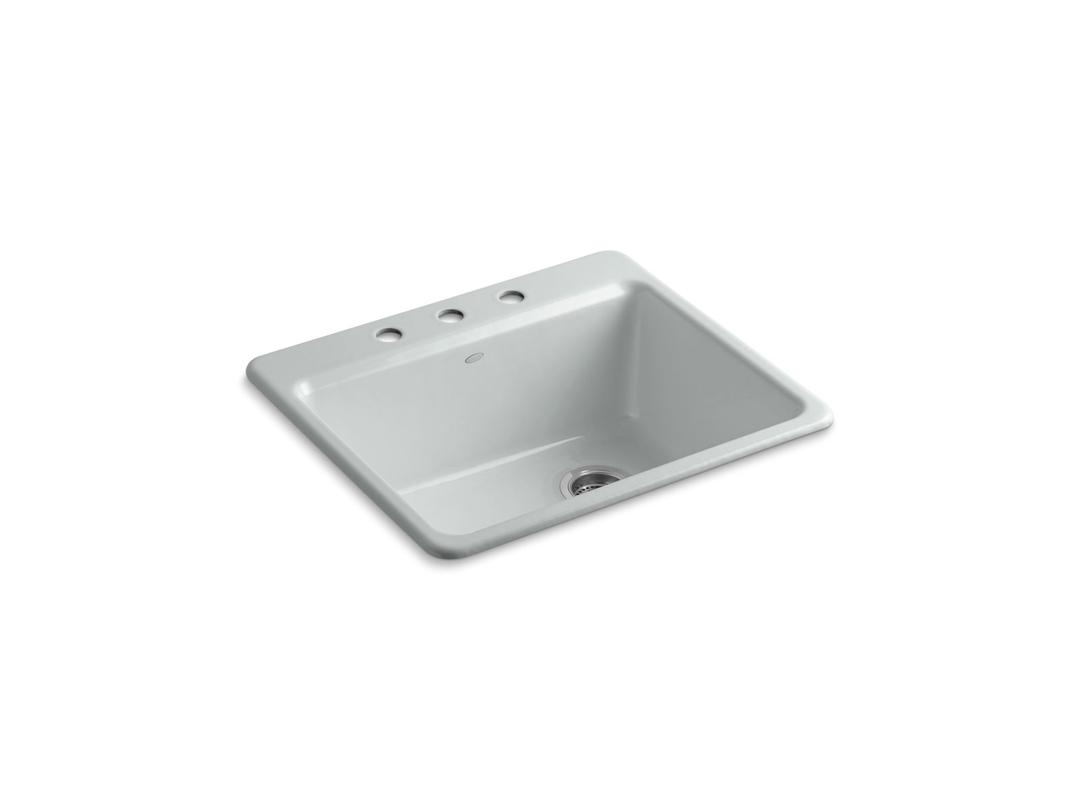 Kohler Riverby 25'' top-mount single-bowl kitchen sink - Ice Grey by Kohler
