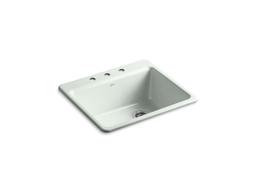 Kohler Riverby 25'' top-mount single-bowl kitchen sink - Sea Salt - image 1