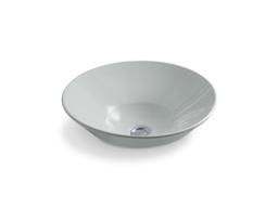 Conical Bell vessel or wall-mount bathroom sink with glazed underside - White - image 4